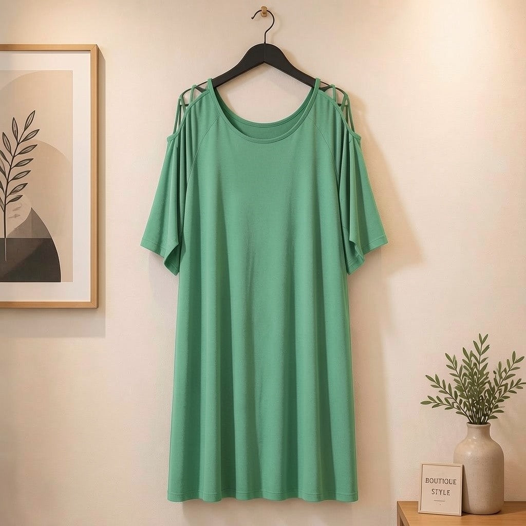 Longshirt mit gekreuzten Cutouts