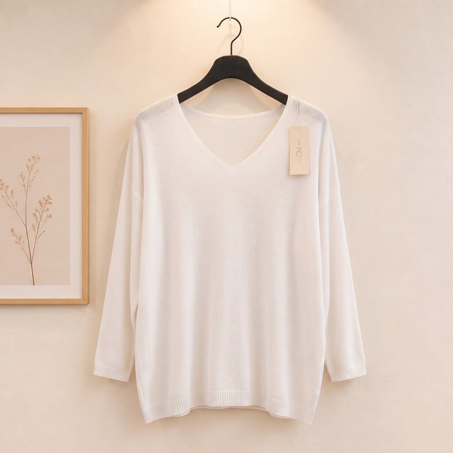 Feinstrick Pullover mit V-Ausschnitt