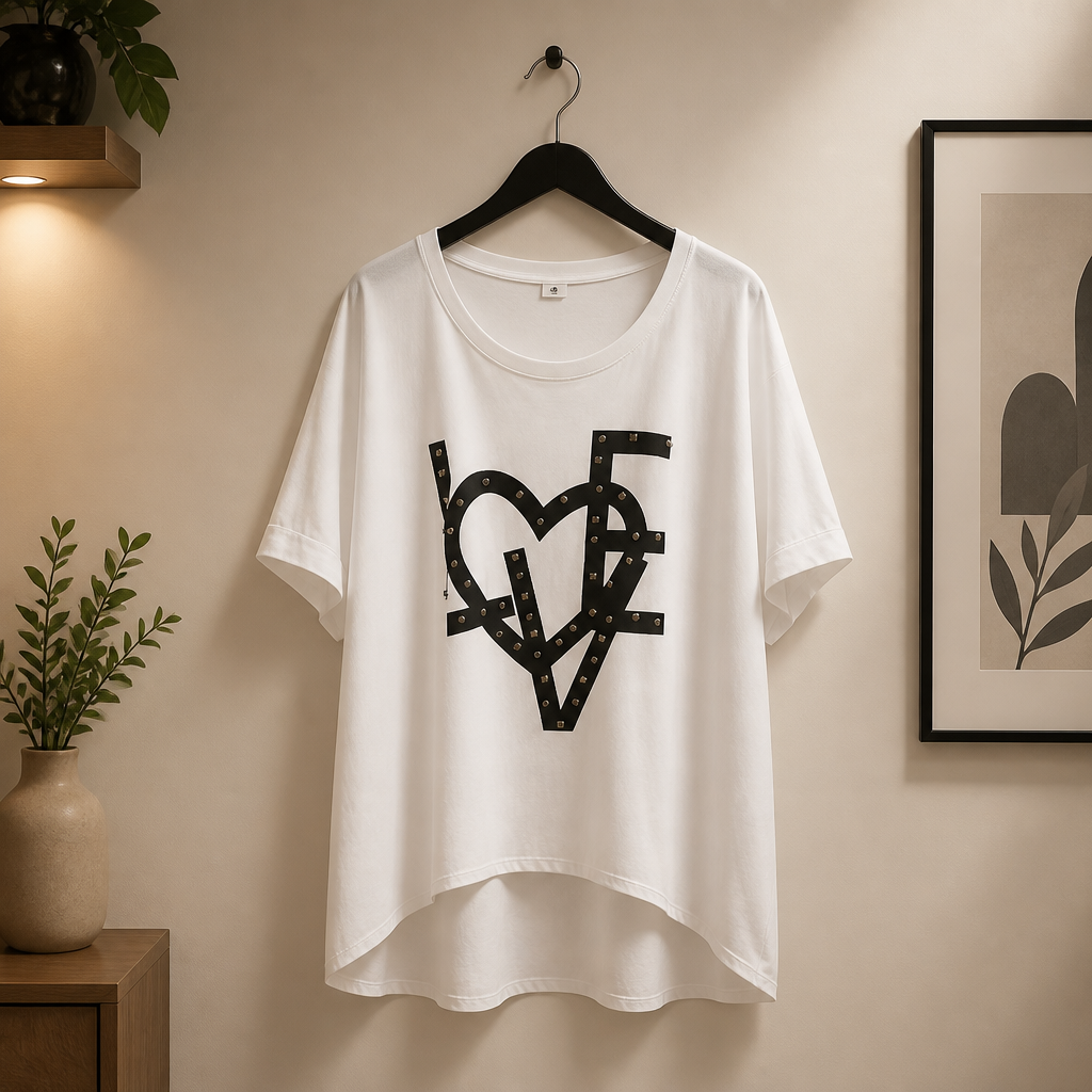 Shirt Love mit Nieten