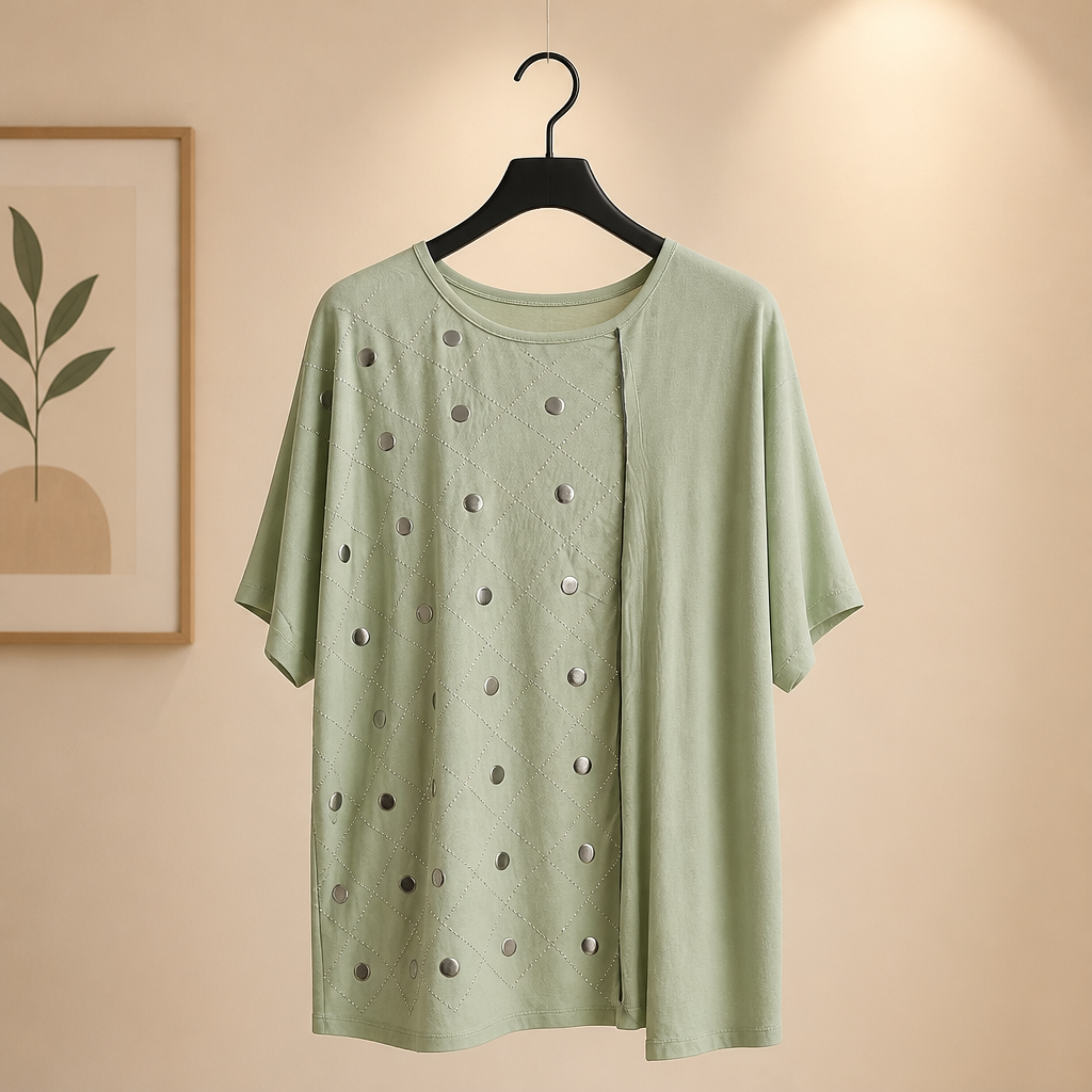 Shirt mit Nieten und Strass