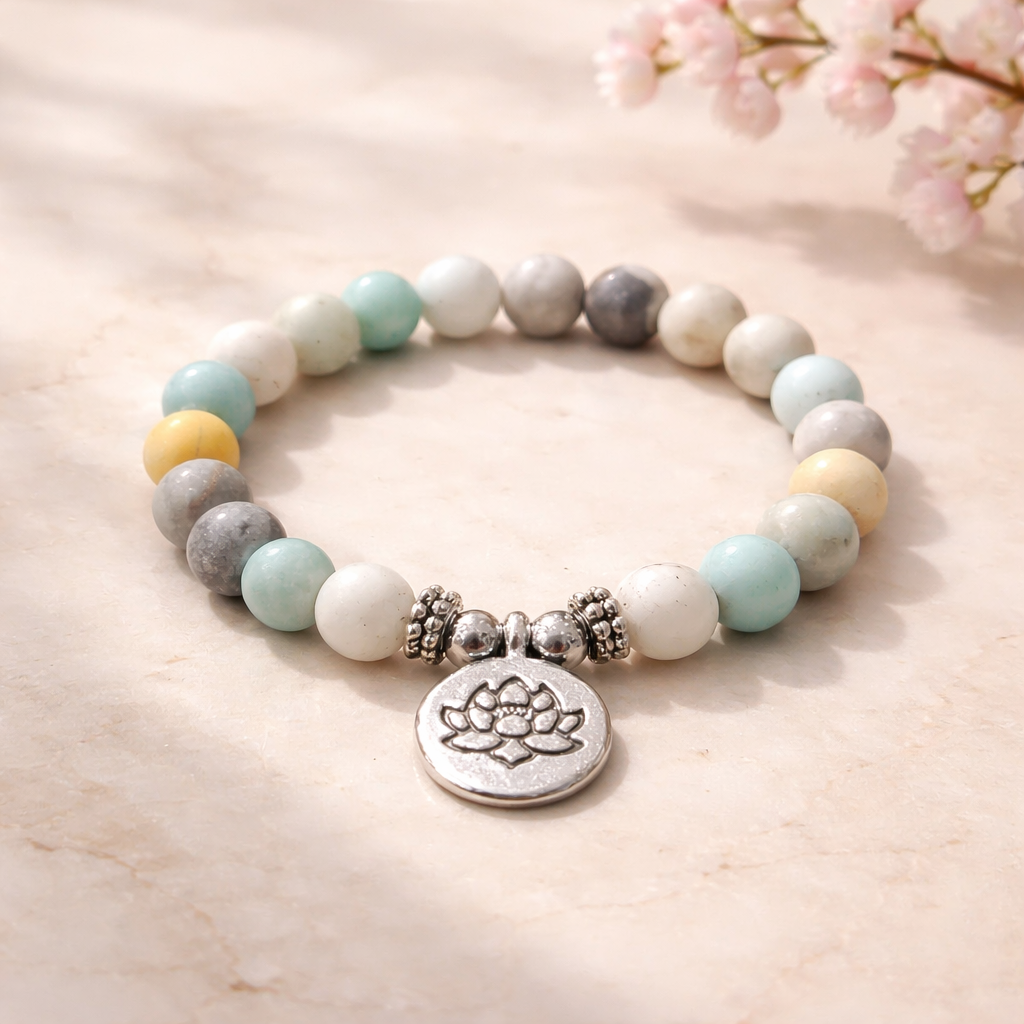 Amazonit Armband Lotus