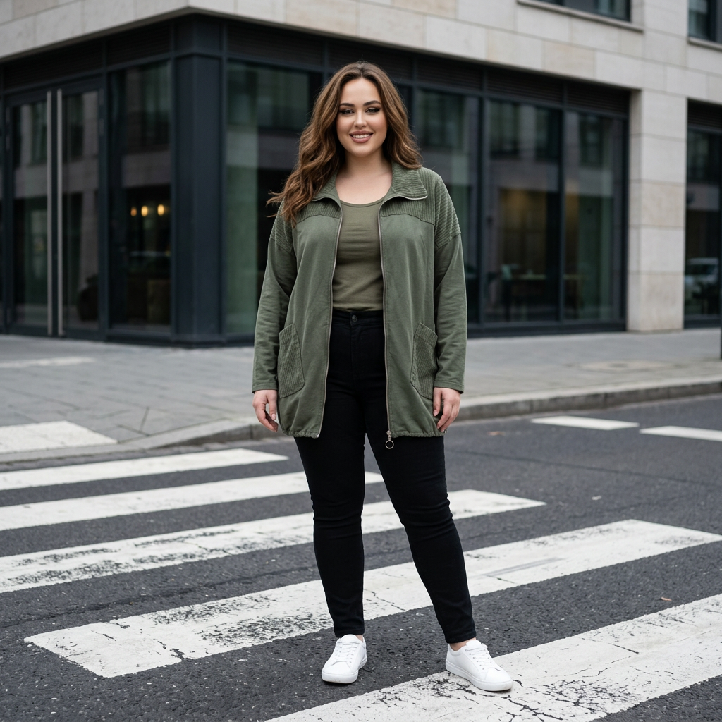 Leichte Jacke mit Softcord Details