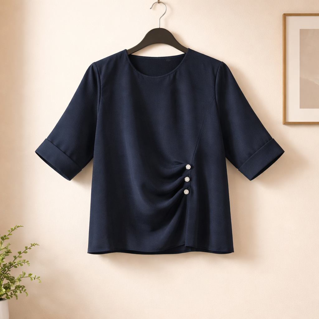 Bluse mit Knopf Details