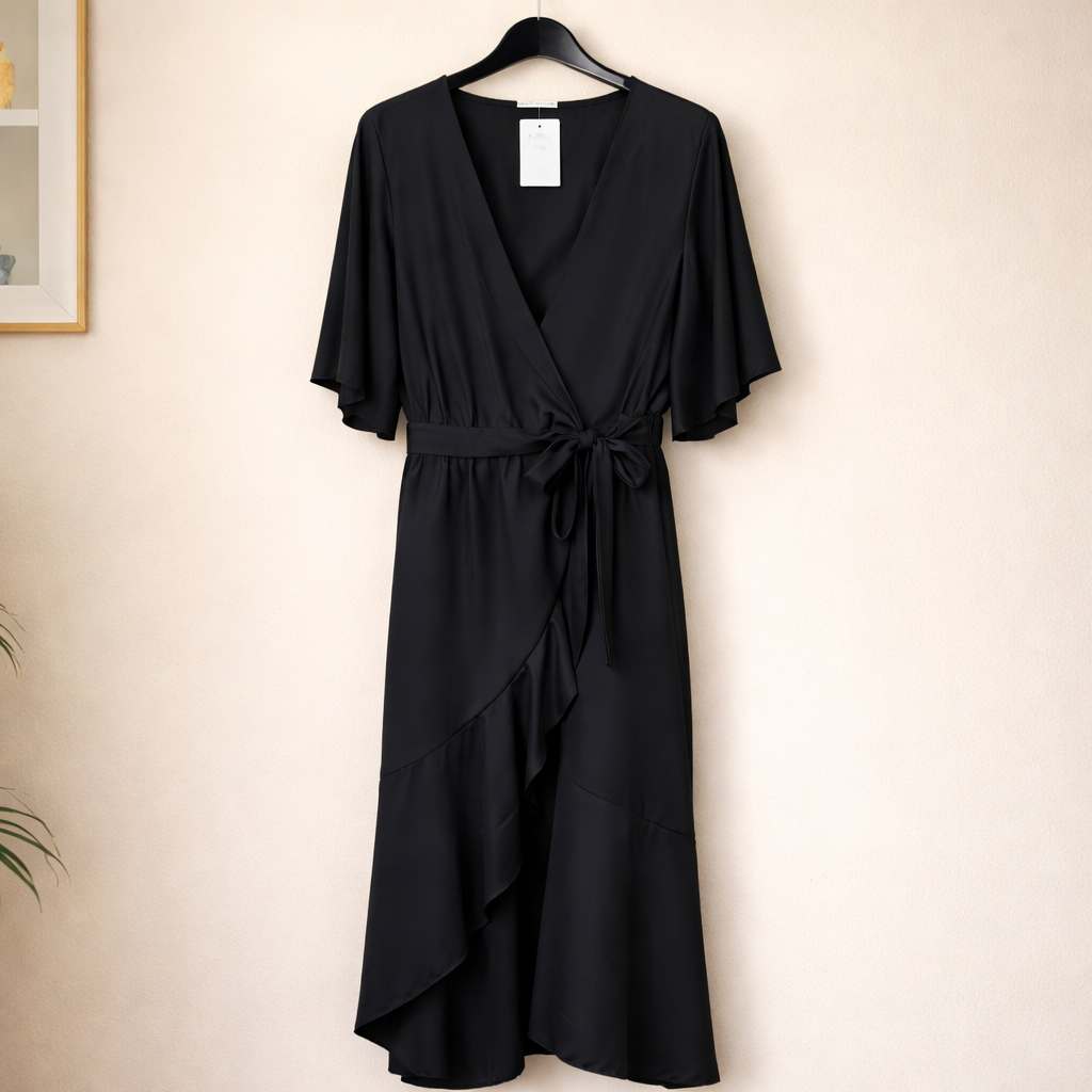 Wickelkleid mit Volant