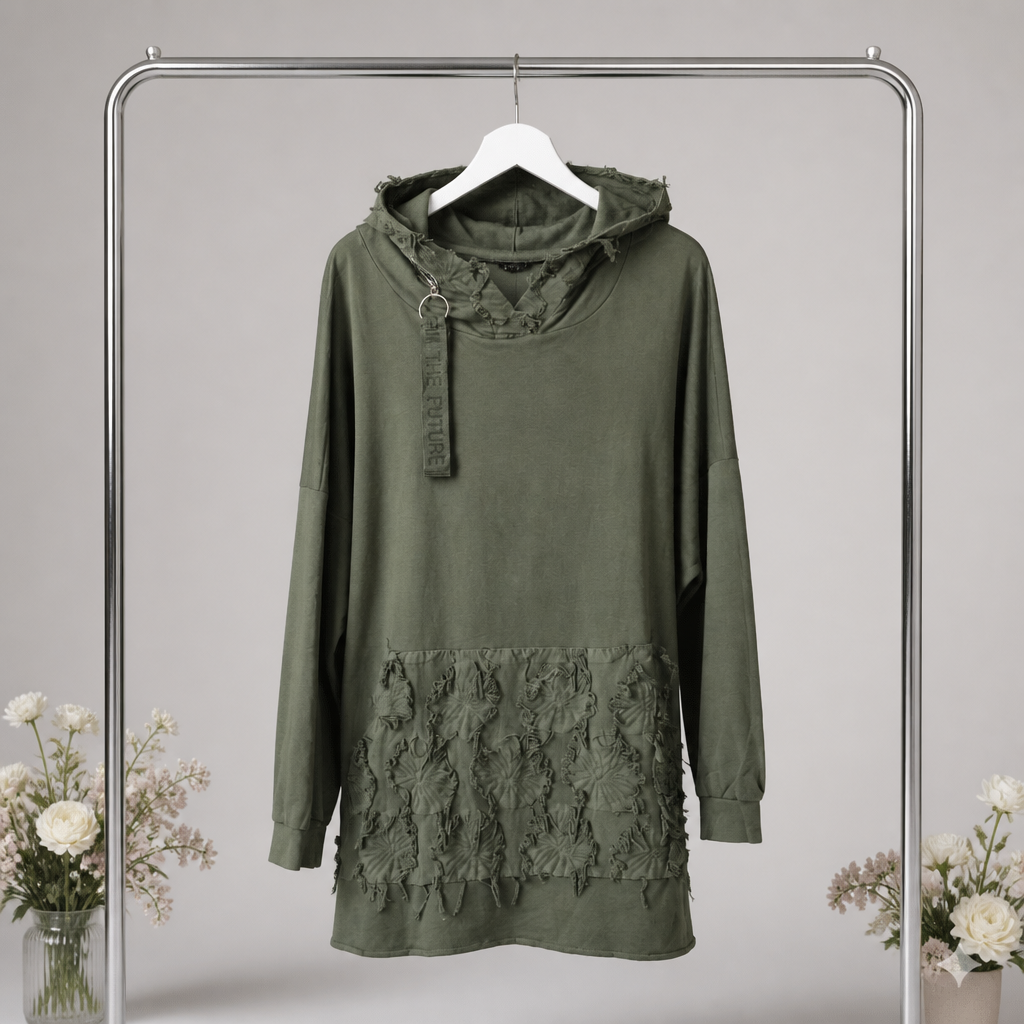 Lässiger Hoodie mit Fransendetails