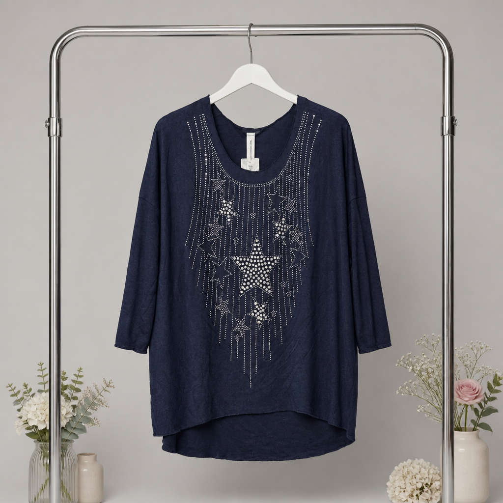 Feinstrick Shirt "Stars"