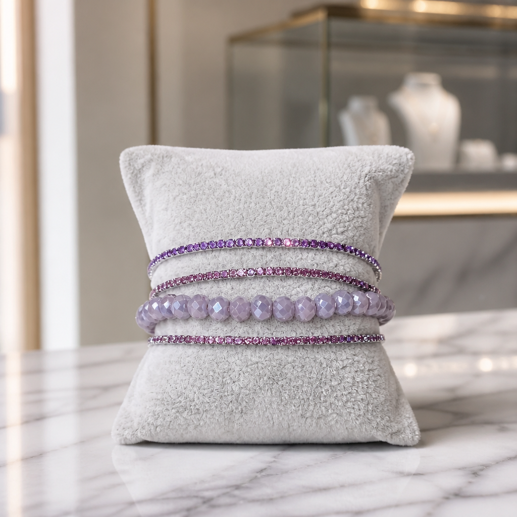4er Set funkelnde Armbänder