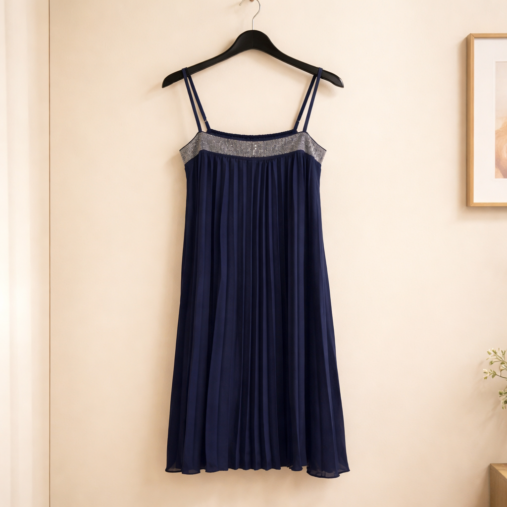 Plissee Kleid mit Trägern