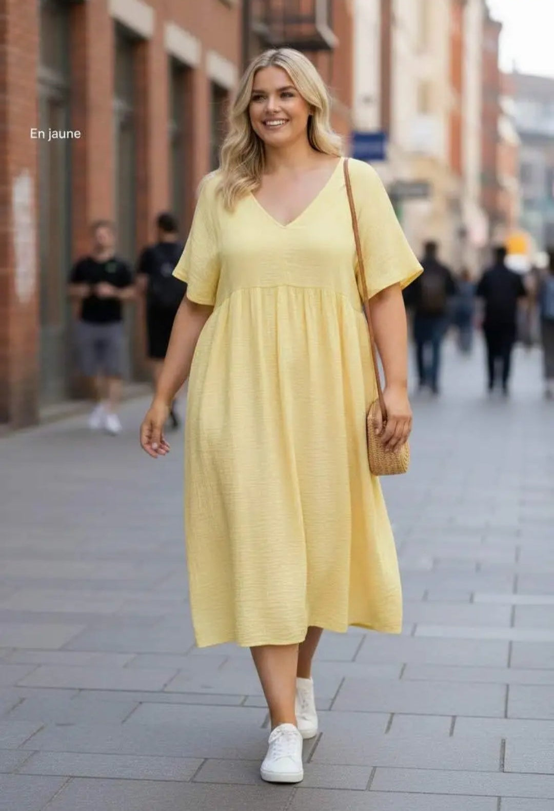 Musselin Kleid mit Taschen