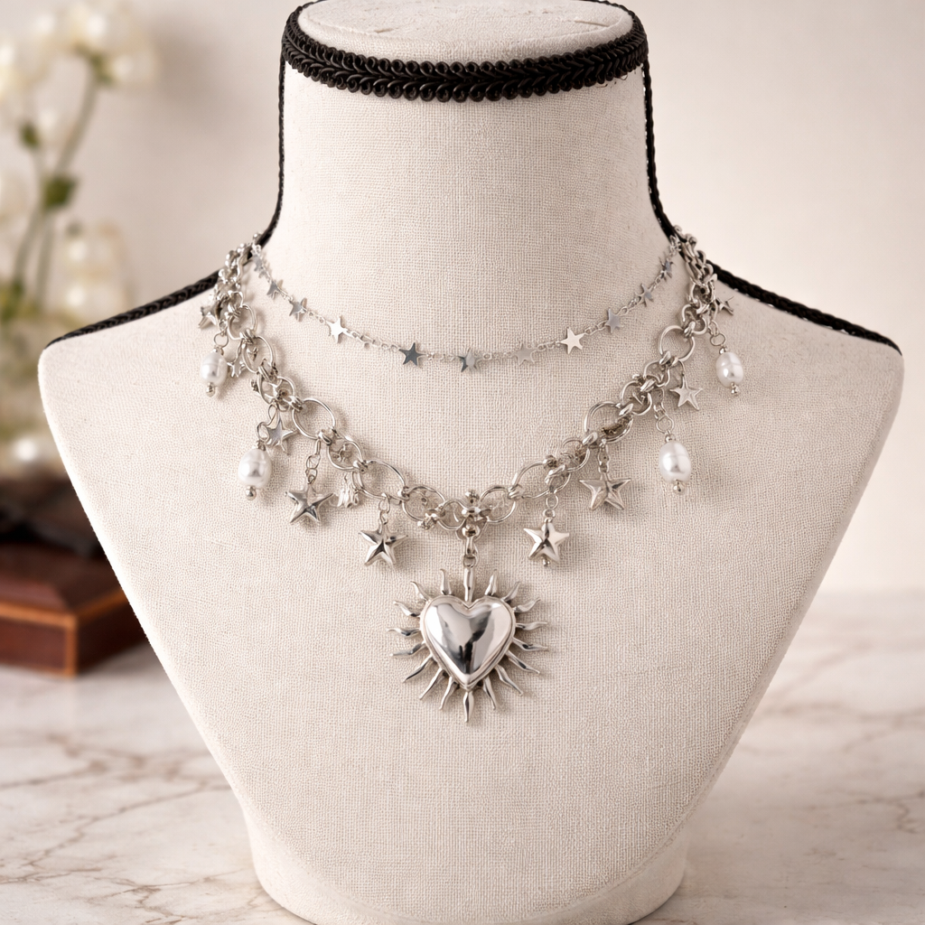 Statement Kette Heart Edelstahl