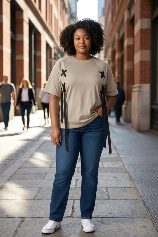 Lässiges Shirt mit Bändchen