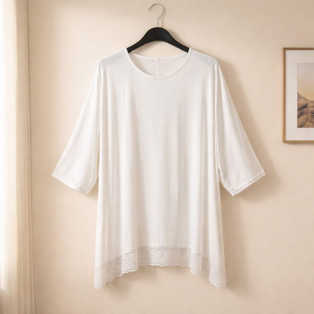 Longshirt mit Spitze