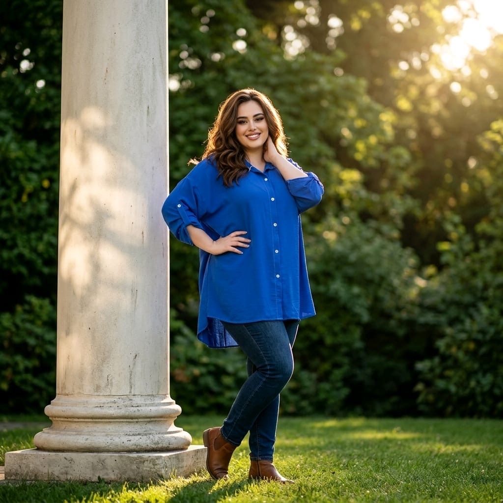 Bluse mit Detail am Rücken