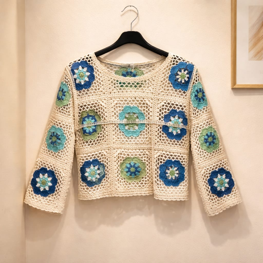 Kurzer Häkelpullover