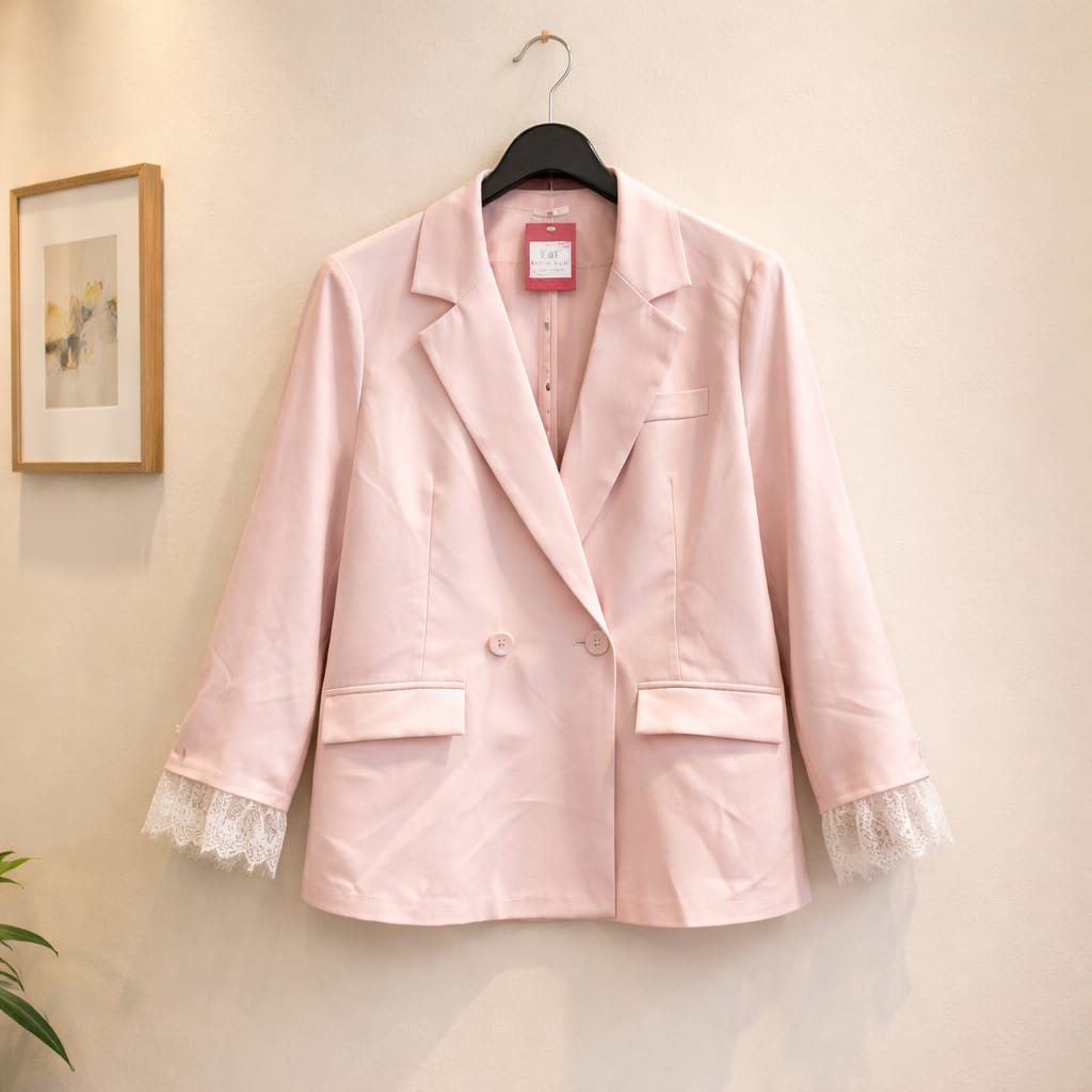 Blazer mit Spitzensaum
