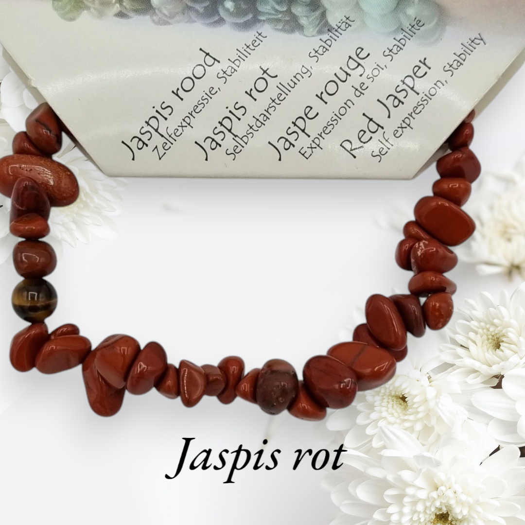 Edelsteinarmband - Jaspis rot