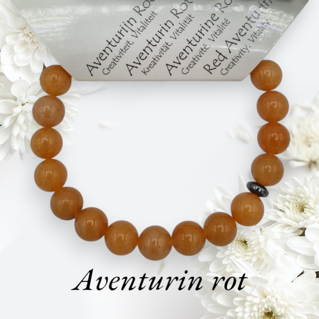 Edelsteinarmband - Aventurin rot - unisex