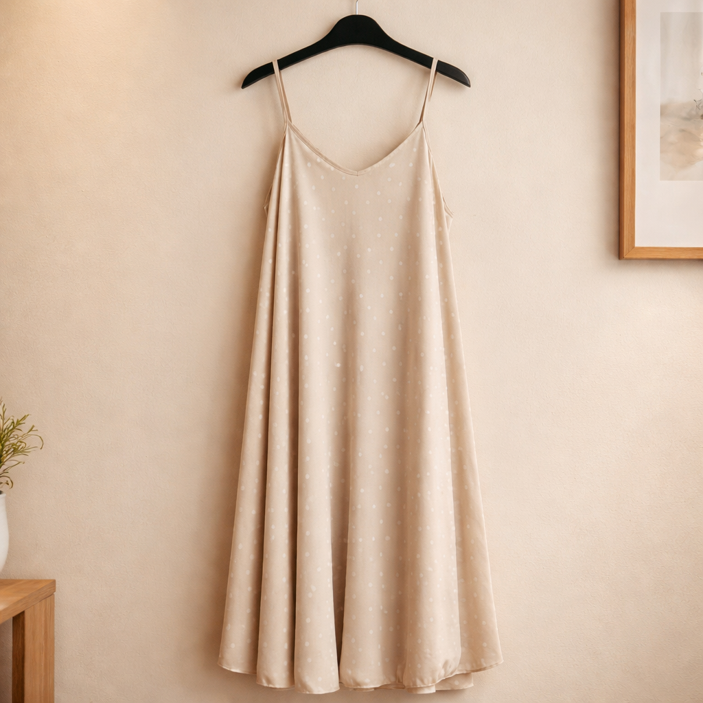 Maxi Kleid mit Polkadots A-Linie