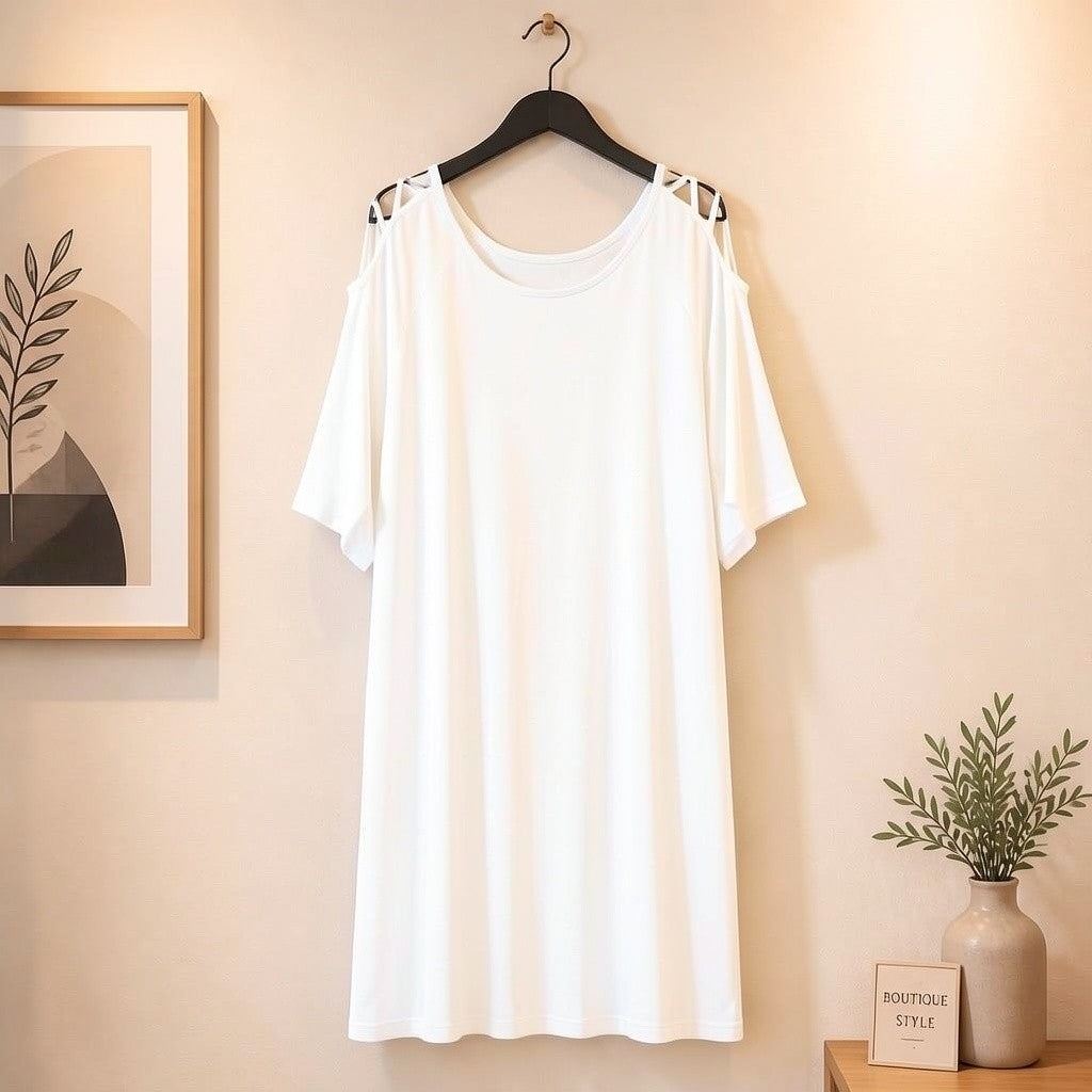 Longshirt mit gekreuzten Cutouts