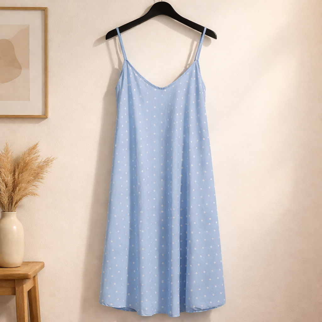 Maxi Kleid mit Polkadots A-Linie