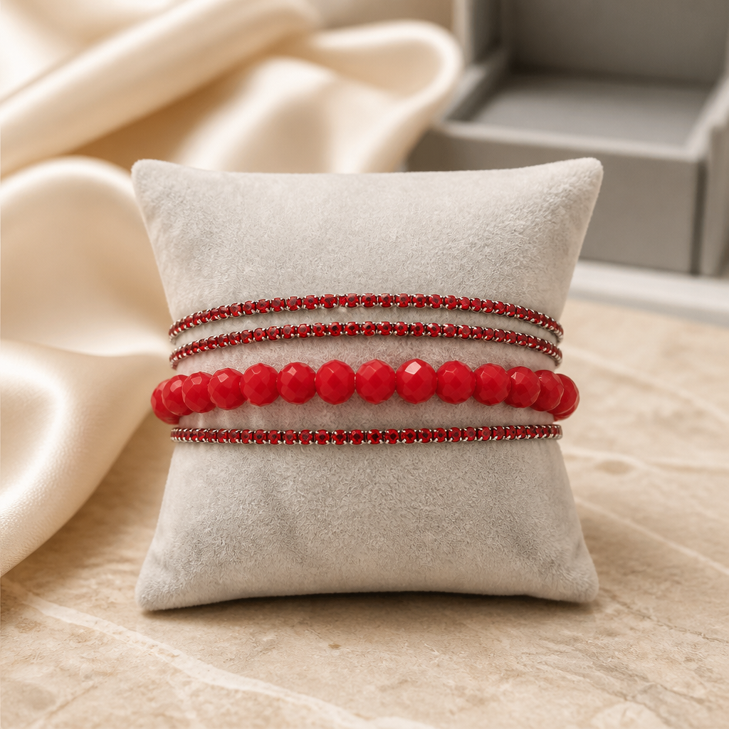 4er Set funkelnde Armbänder