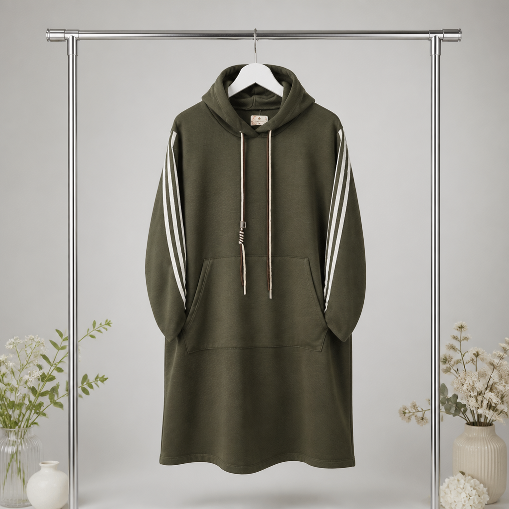 Hoodiekleid mit Streifendesign