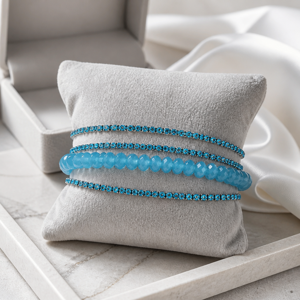 4er Set funkelnde Armbänder
