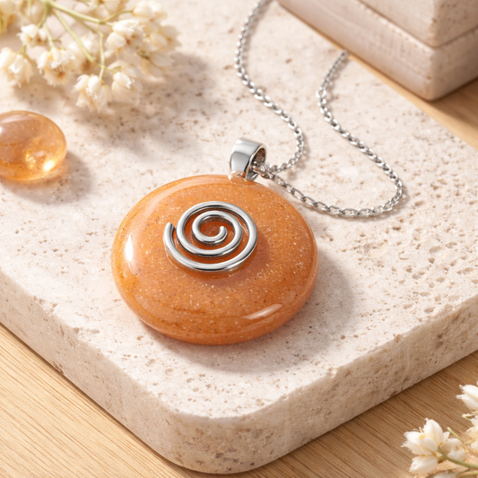 Roter Aventurin Donut mit Halter