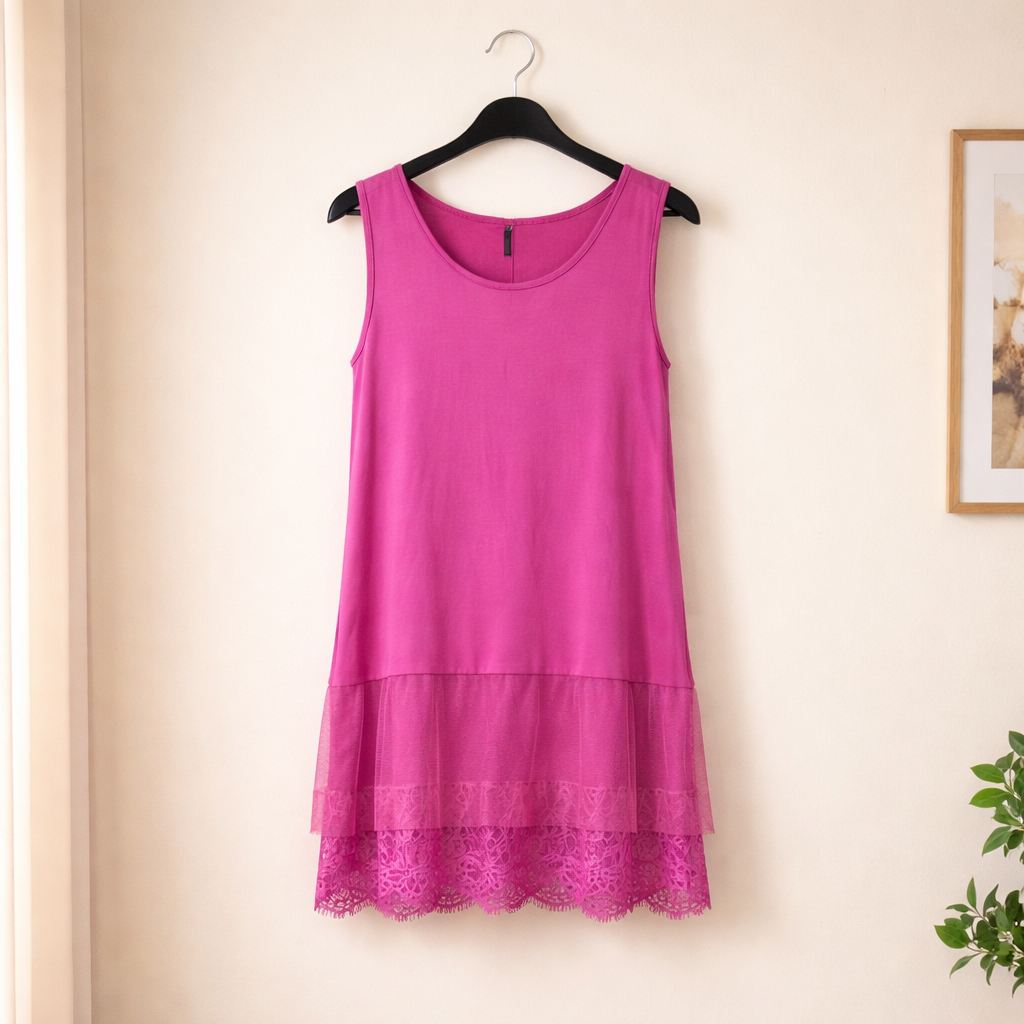 Kleid mit Spitzensaum