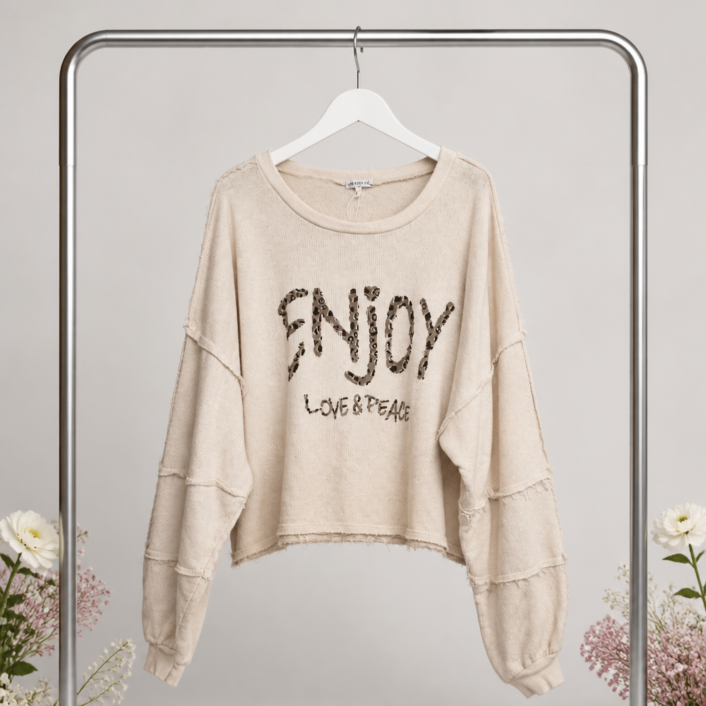 Kurzer Sweater "Enjoy"