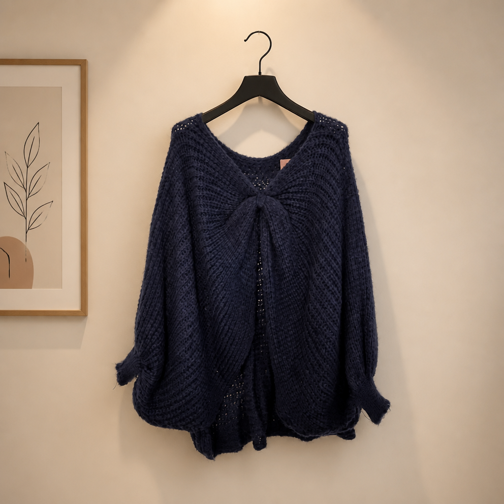 Strickpulli mit Raffung