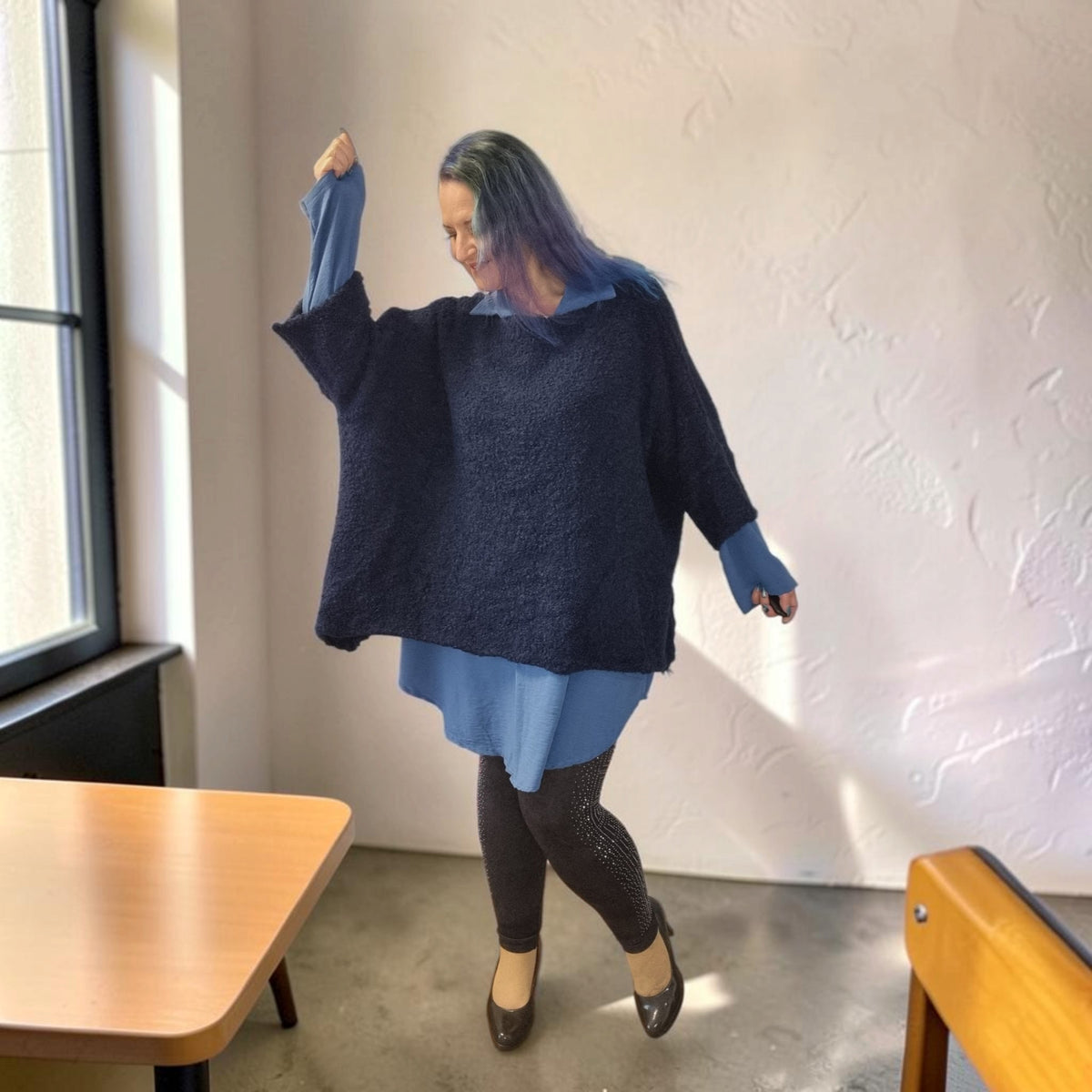 Lässiger Zipfel Strickpulli