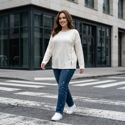 Sweatshirt mit raffinierten Details