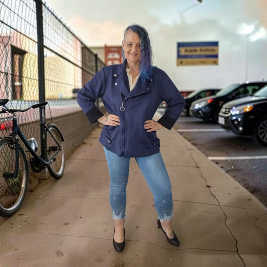 Bikerjacke in Wildleder-Optik
