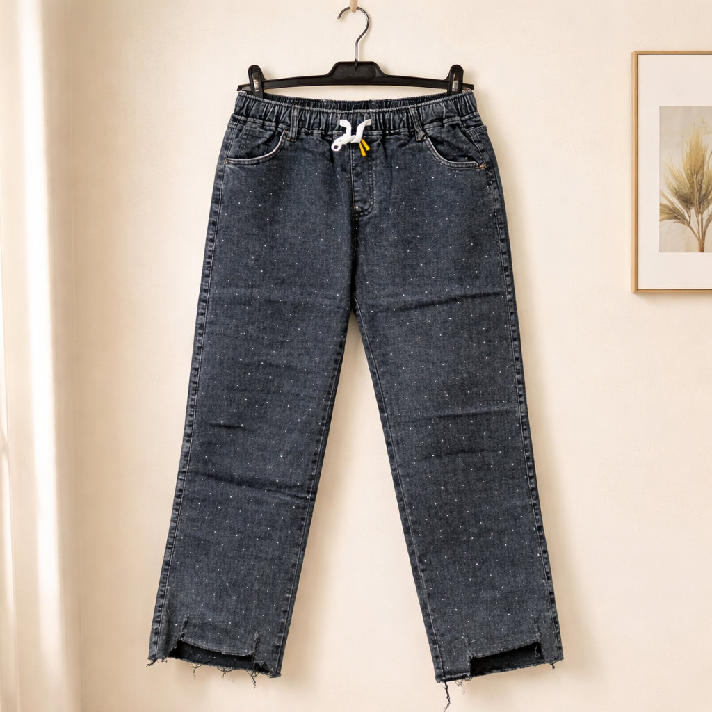 Wide Leg Jeans mit Glitzer