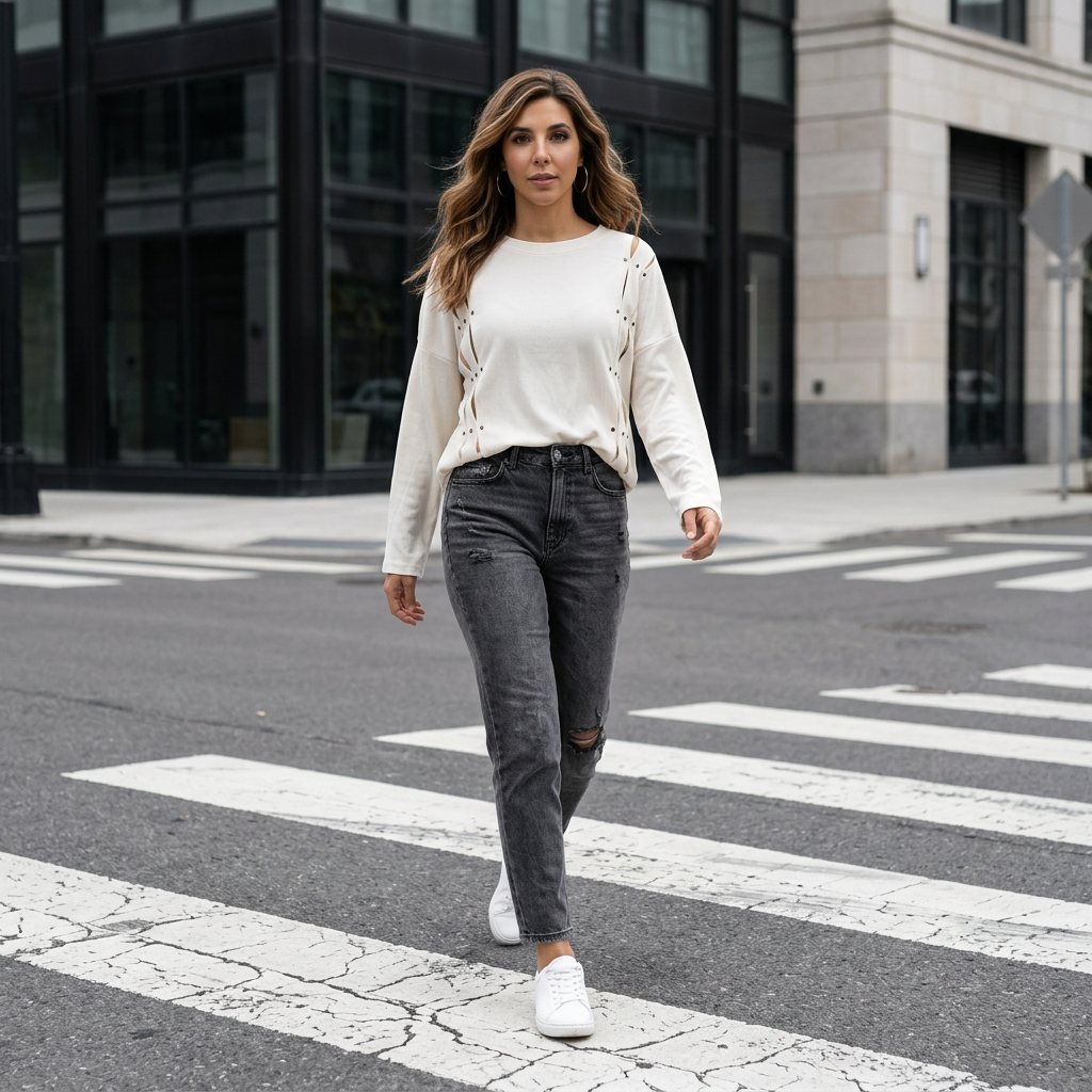 Sweatshirt mit raffinierten Details