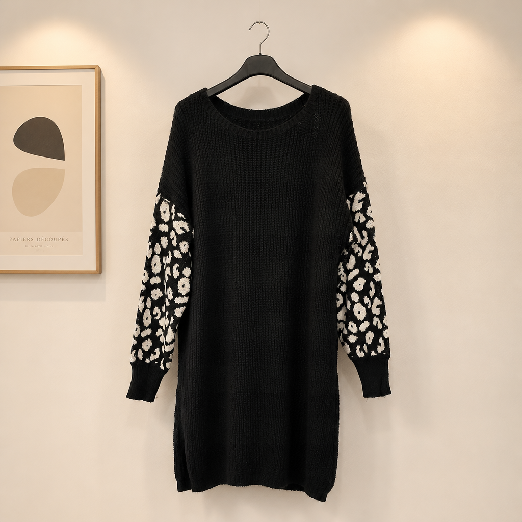 Strickkleid mit Leo Ärmel