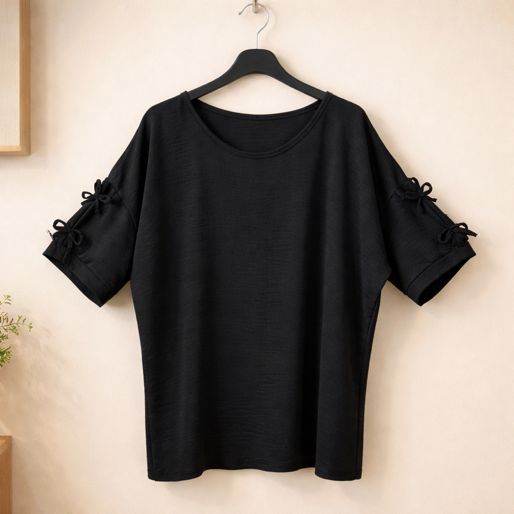 Viskose Shirt mit Detail am Ärmel