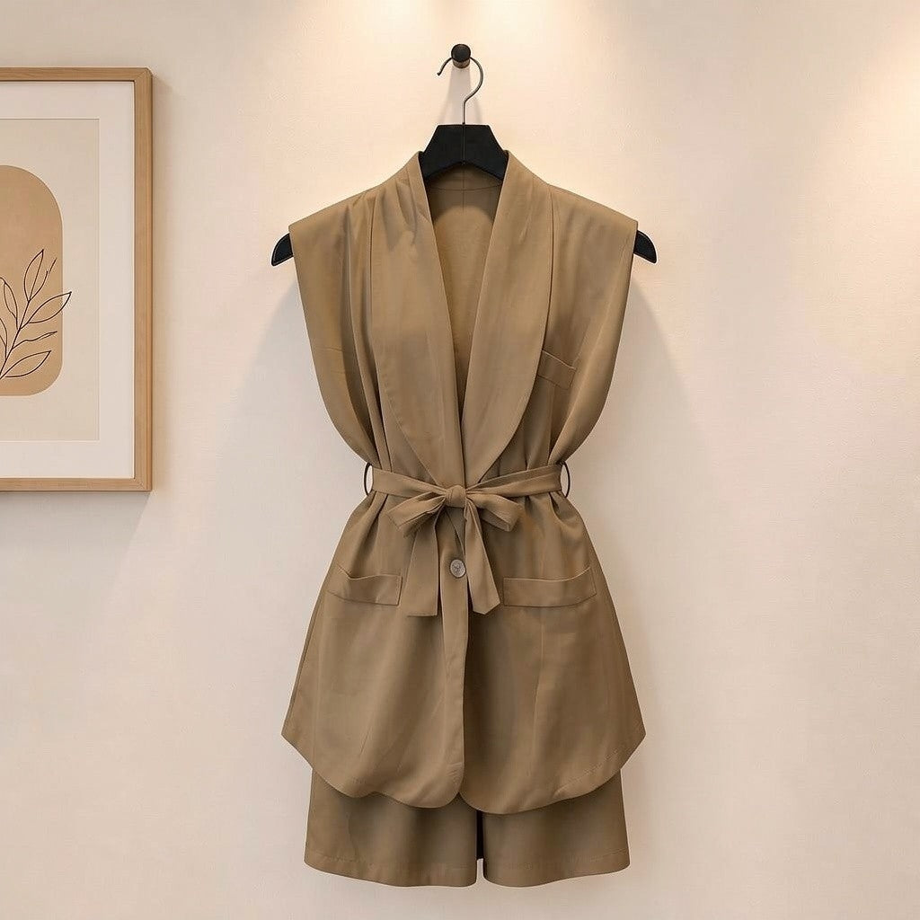 Gilet aus Satin-Viskose