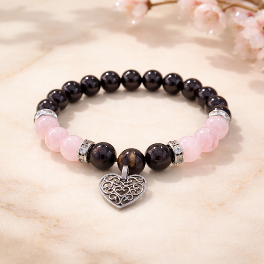 Armband Rosenquarz mit Granat