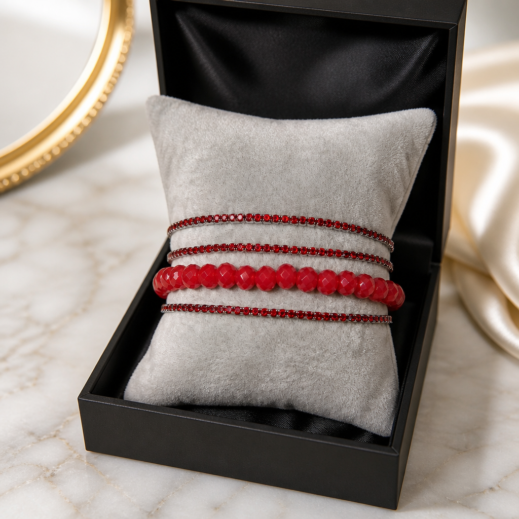 4er Set funkelnde Armbänder