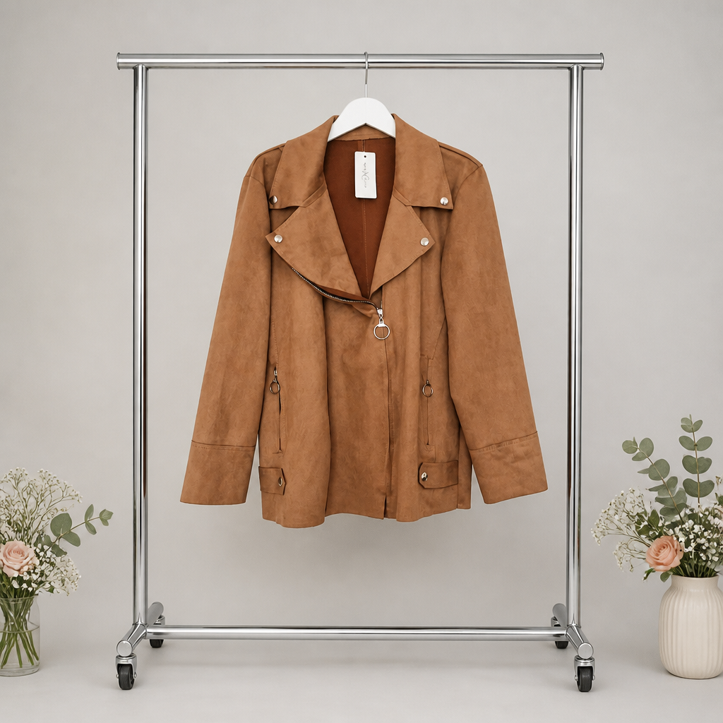 Bikerjacke in Wildleder-Optik
