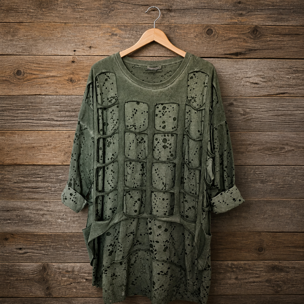 Longshirt mit Gitteroverlay