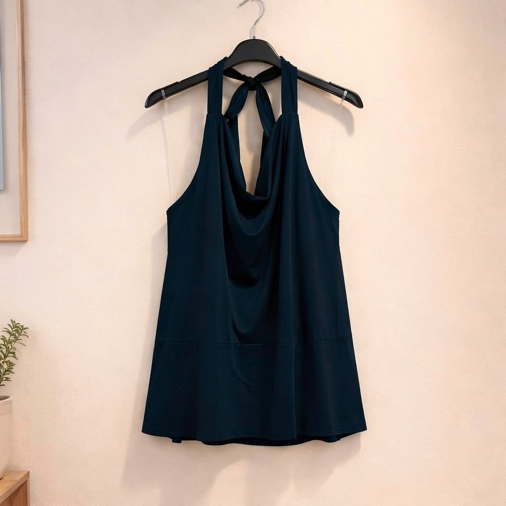 Neckholder Top mit Wasserfall Ausschnitt