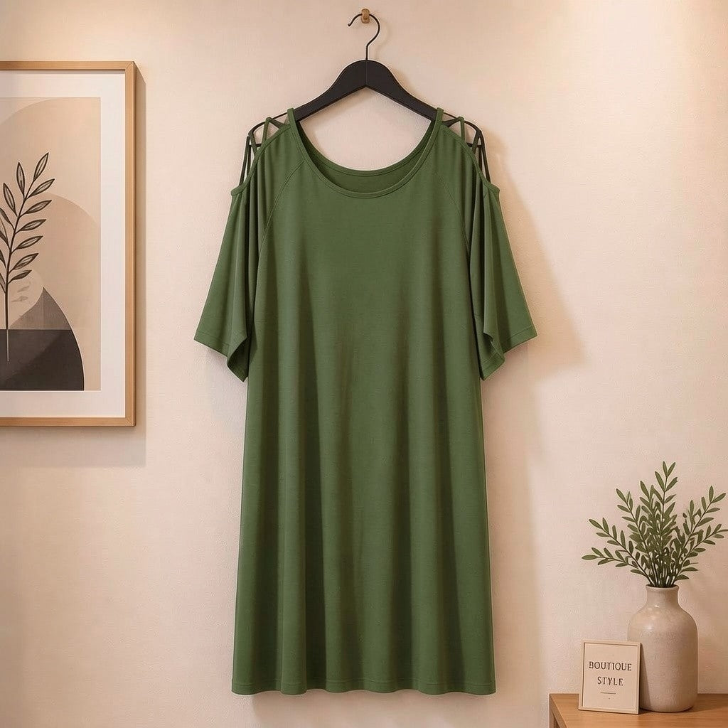 Longshirt mit gekreuzten Cutouts