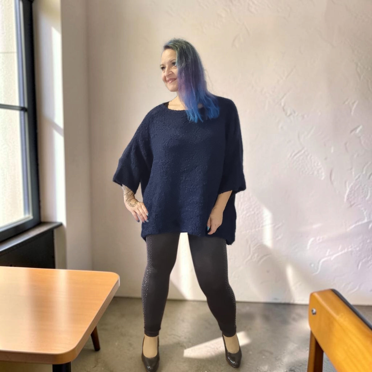 Lässiger Zipfel Strickpulli