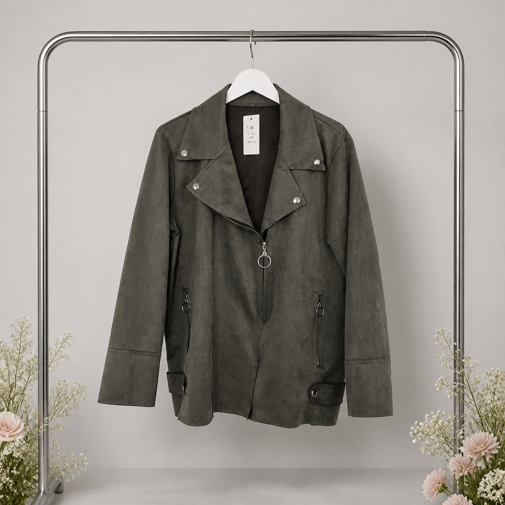 Bikerjacke in Wildleder-Optik