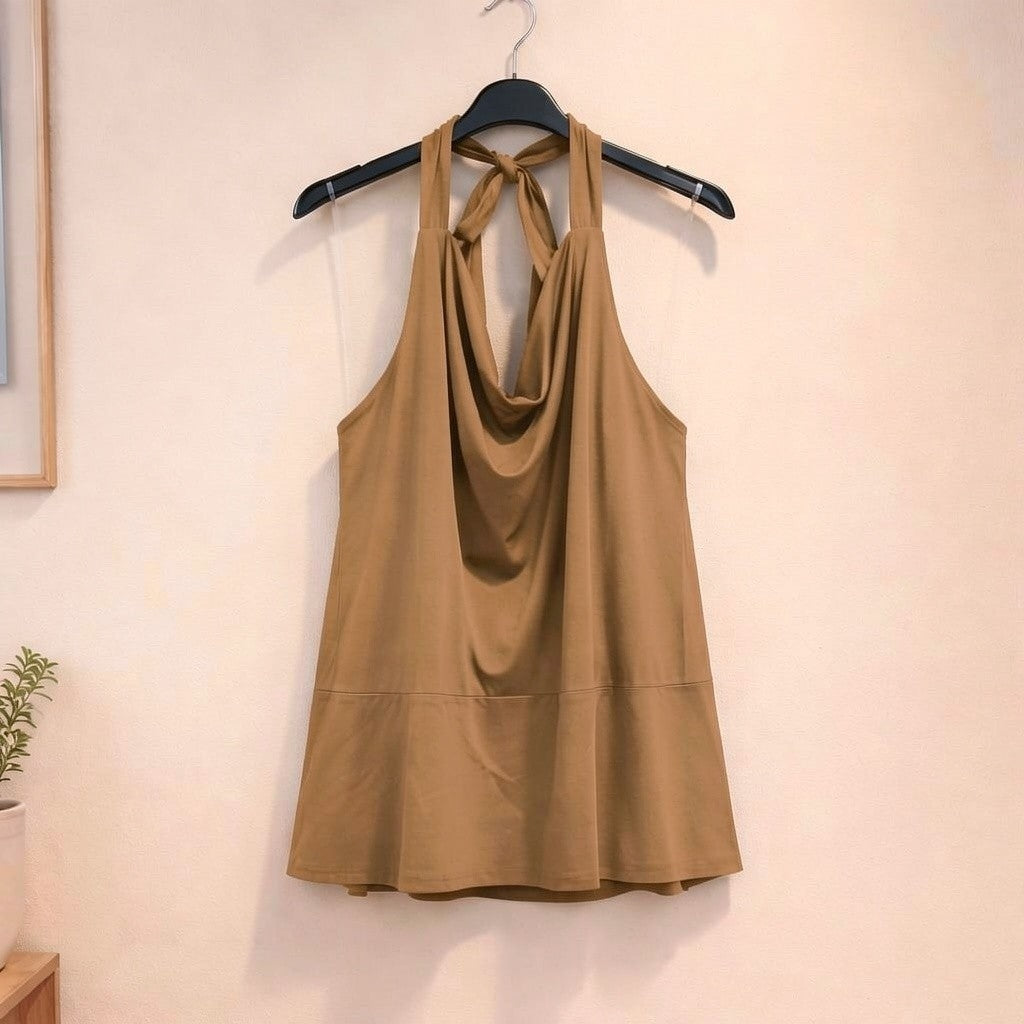 Neckholder Top mit Wasserfall Ausschnitt