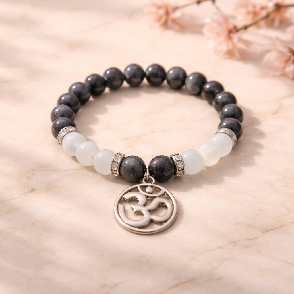 Armband Labradorit mit Mondstein 8mm