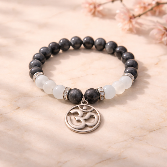 Armband Labradorit mit Mondstein 8mm